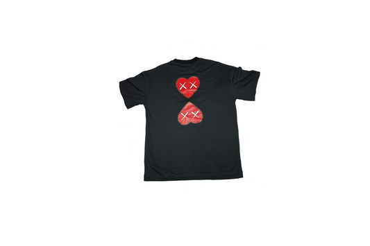 Old Style Black Oversized T-shirt With Hearts